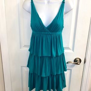 J. Crew NWT Green Tiered Ruffled Dress Size Small